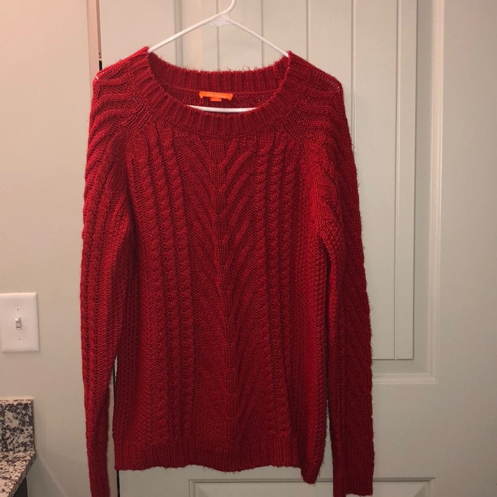 Red knit sweater